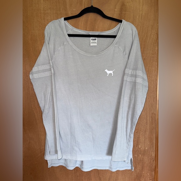 PINK Victoria's Secret Tops - PINK Victoria's Secret Gray Cotton Top